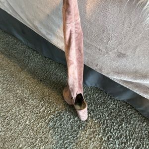 Thigh High Suede Open Toe heel boot